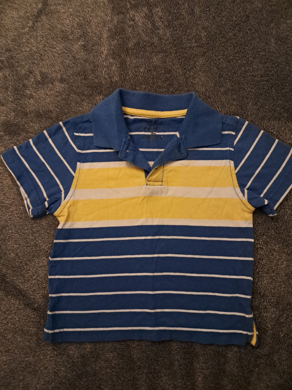 healthtex Blue and Yellow Striped Boys Polo